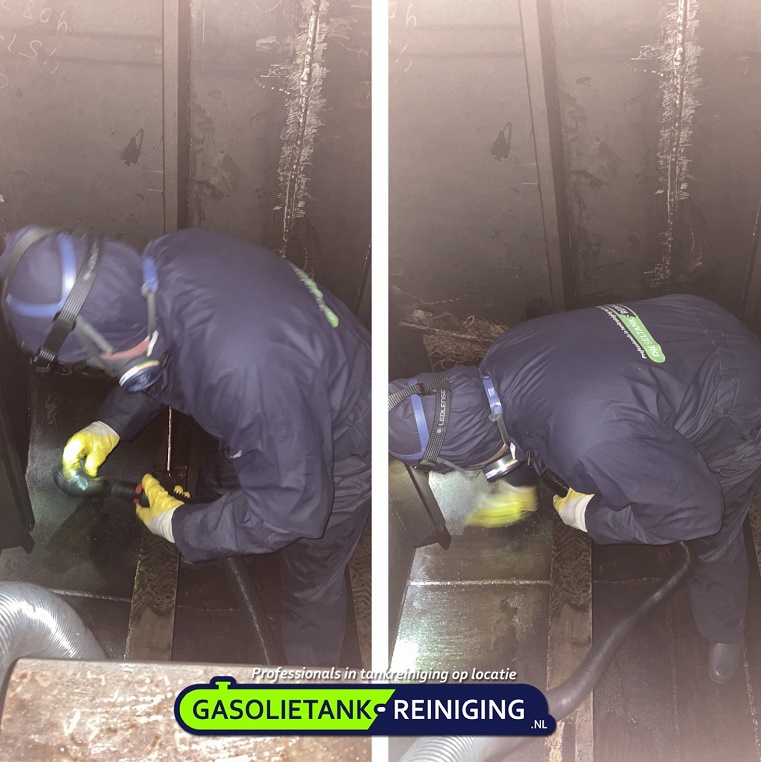 Binnenvaart. Gasolietank schoonmaken